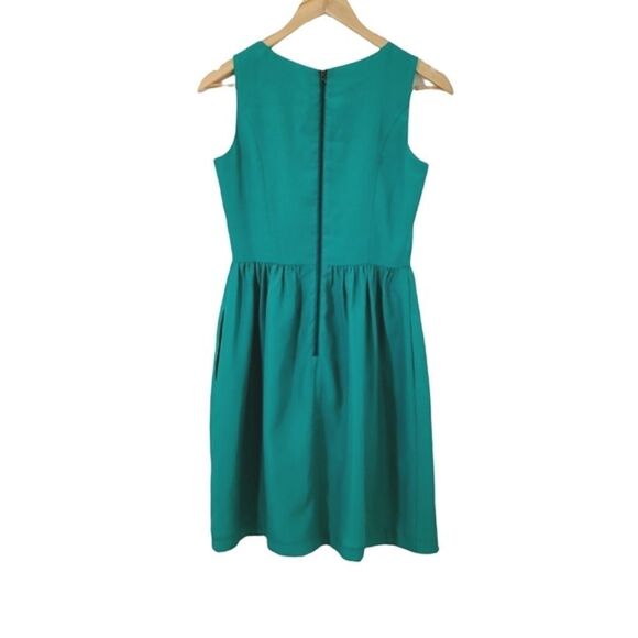 𝅺chic BY JACOB Green Sleeveless Fit-&-Flare Ruffle  Dress Size XS - Picture 9 of 14